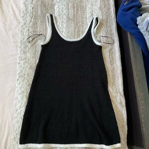 H&M Black Mini Dress with White Trim